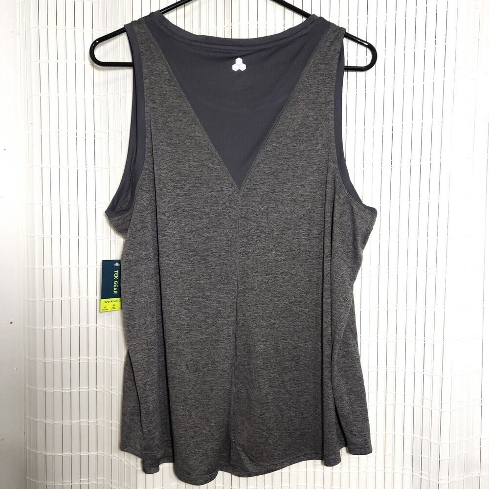 Tek Gear Activewear Top women Size XXL Color Charcoal Reflective Top Logo B2 - Picture 4 of 10